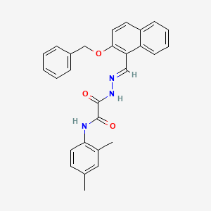 molecular formula C28H25N3O3 B11094831 2-[(2E)-2-{[2-(benzyloxy)naphthalen-1-yl]methylidene}hydrazinyl]-N-(2,4-dimethylphenyl)-2-oxoacetamide 