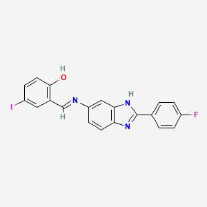 2-[(E)-{[2-(4-fluorophenyl)-1H-benzimidazol-5-yl]imino}methyl]-4-iodophenol