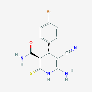 (3R,4R)-6-amino-4-(4-bromophenyl)-5-cyano-2-thioxo-1,2,3,4-tetrahydropyridine-3-carboxamide