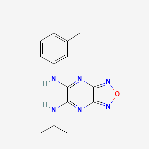 molecular formula C15H18N6O B11094868 Furazano[3,4-b]pyrazine-5,6-diamine, N-isopropyl-N'-(3,4-dimethylphenyl)- 