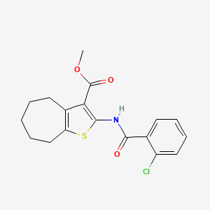 methyl 2-[(2-chlorobenzoyl)amino]-5,6,7,8-tetrahydro-4H-cyclohepta[b]thiophene-3-carboxylate