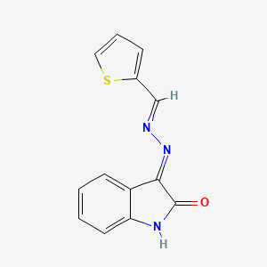 (3E)-3-[(2E)-(thiophen-2-ylmethylidene)hydrazinylidene]-1,3-dihydro-2H-indol-2-one