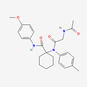 molecular formula C25H31N3O4 B11094930 1-[(N-acetylglycyl)(4-methylphenyl)amino]-N-(4-methoxyphenyl)cyclohexanecarboxamide 