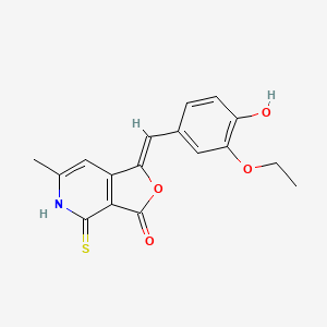 molecular formula C17H15NO4S B11094939 (1Z)-1-(3-ethoxy-4-hydroxybenzylidene)-6-methyl-4-thioxo-4,5-dihydrofuro[3,4-c]pyridin-3(1H)-one 