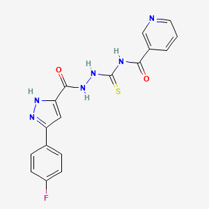 N-[(2-{[5-(4-fluorophenyl)-1H-pyrazol-3-yl]carbonyl}hydrazinyl)carbonothioyl]pyridine-3-carboxamide