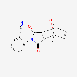 molecular formula C16H12N2O3 B11094978 2-(4-methyl-1,3-dioxo-1,3,3a,4,7,7a-hexahydro-2H-4,7-epoxyisoindol-2-yl)benzonitrile 