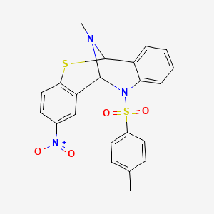 13-methyl-11-[(4-methylphenyl)sulfonyl]-2-nitro-11,12-dihydro-6H-6,12-epiminodibenzo[b,f][1,5]thiazocine