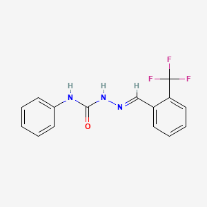 molecular formula C15H12F3N3O B11095010 Semicarbazide, 1-(2-trifluoromethyl)benzylidene-4-phenyl- 