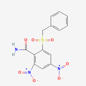 molecular formula C14H11N3O7S B11095019 2-(Benzylsulfonyl)-4,6-dinitrobenzamide 