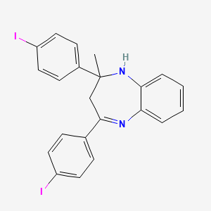 molecular formula C22H18I2N2 B11095046 2,4-bis(4-iodophenyl)-2-methyl-2,3-dihydro-1H-1,5-benzodiazepine 