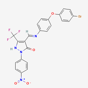 (4Z)-4-({[4-(4-bromophenoxy)phenyl]amino}methylidene)-2-(4-nitrophenyl)-5-(trifluoromethyl)-2,4-dihydro-3H-pyrazol-3-one