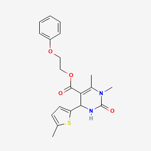 2-Phenoxyethyl 1,6-dimethyl-4-(5-methylthiophen-2-yl)-2-oxo-1,2,3,4-tetrahydropyrimidine-5-carboxylate