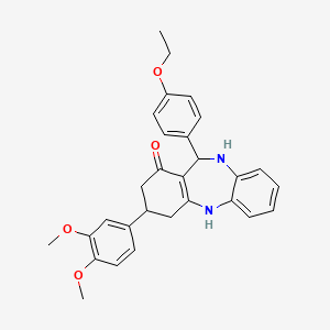 3-(3,4-dimethoxyphenyl)-11-(4-ethoxyphenyl)-2,3,4,5,10,11-hexahydro-1H-dibenzo[b,e][1,4]diazepin-1-one