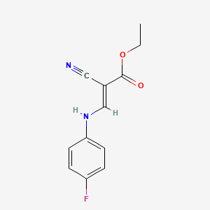 molecular formula C12H11FN2O2 B11095108 ethyl (2E)-2-cyano-3-[(4-fluorophenyl)amino]prop-2-enoate 