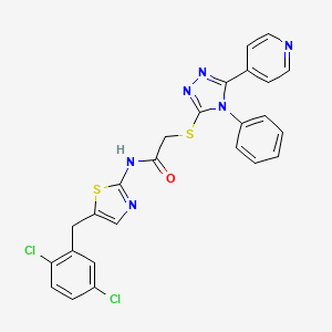 N-[5-(2,5-dichlorobenzyl)-1,3-thiazol-2-yl]-2-{[4-phenyl-5-(pyridin-4-yl)-4H-1,2,4-triazol-3-yl]sulfanyl}acetamide