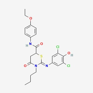 (2Z)-3-butyl-2-[(3,5-dichloro-4-hydroxyphenyl)imino]-N-(4-ethoxyphenyl)-4-oxo-1,3-thiazinane-6-carboxamide