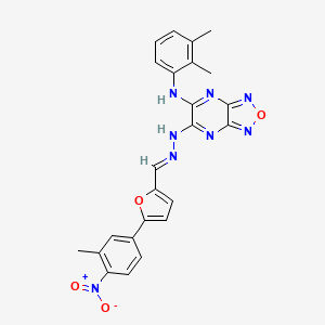 molecular formula C24H20N8O4 B11095166 N-(2,3-dimethylphenyl)-6-[(2E)-2-{[5-(3-methyl-4-nitrophenyl)furan-2-yl]methylidene}hydrazinyl][1,2,5]oxadiazolo[3,4-b]pyrazin-5-amine 