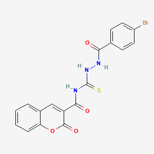 molecular formula C18H12BrN3O4S B11095188 N-({2-[(4-bromophenyl)carbonyl]hydrazinyl}carbonothioyl)-2-oxo-2H-chromene-3-carboxamide 