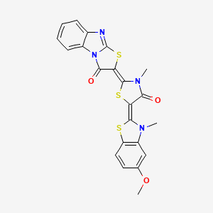 (2E)-2-[(5Z)-5-(5-methoxy-3-methyl-1,3-benzothiazol-2(3H)-ylidene)-3-methyl-4-oxo-1,3-thiazolidin-2-ylidene][1,3]thiazolo[3,2-a]benzimidazol-3(2H)-one