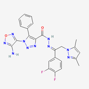 1-(4-amino-1,2,5-oxadiazol-3-yl)-N'-[(1Z)-1-(3,4-difluorophenyl)-2-(3,5-dimethyl-1H-pyrazol-1-yl)ethylidene]-5-phenyl-1H-1,2,3-triazole-4-carbohydrazide