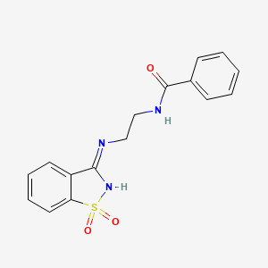 N-{2-[(1,1-dioxido-1,2-benzothiazol-3-yl)amino]ethyl}benzamide