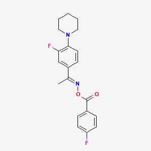 molecular formula C20H20F2N2O2 B11095229 (4-fluorophenyl)[({(1E)-1-[3-fluoro-4-(piperidin-1-yl)phenyl]ethylidene}amino)oxy]methanone 