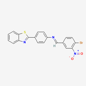 molecular formula C20H12BrN3O2S B11095238 4-(1,3-benzothiazol-2-yl)-N-[(E)-(4-bromo-3-nitrophenyl)methylidene]aniline 