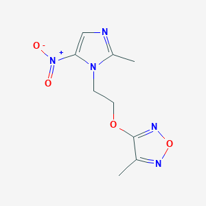 molecular formula C9H11N5O4 B11095246 3-methyl-4-[2-(2-methyl-5-nitro-1H-imidazol-1-yl)ethoxy]-1,2,5-oxadiazole 