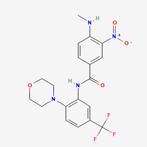 molecular formula C19H19F3N4O4 B11095253 4-(methylamino)-N-[2-(morpholin-4-yl)-5-(trifluoromethyl)phenyl]-3-nitrobenzamide 