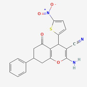 2-amino-4-(5-nitrothiophen-2-yl)-5-oxo-7-phenyl-5,6,7,8-tetrahydro-4H-chromene-3-carbonitrile