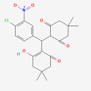 2-[(4-Chloro-3-nitrophenyl)(2-hydroxy-4,4-dimethyl-6-oxocyclohex-1-en-1-yl)methyl]-5,5-dimethylcyclohexane-1,3-dione