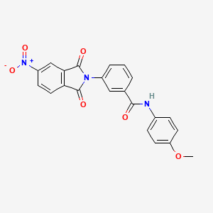 molecular formula C22H15N3O6 B11095283 N-(4-methoxyphenyl)-3-(5-nitro-1,3-dioxo-1,3-dihydro-2H-isoindol-2-yl)benzamide 