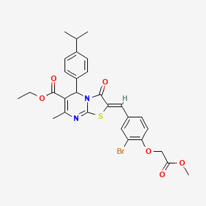 ethyl (2Z)-2-[3-bromo-4-(2-methoxy-2-oxoethoxy)benzylidene]-7-methyl-3-oxo-5-[4-(propan-2-yl)phenyl]-2,3-dihydro-5H-[1,3]thiazolo[3,2-a]pyrimidine-6-carboxylate