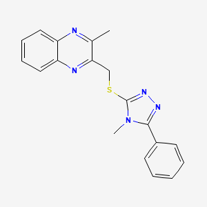 2-methyl-3-{[(4-methyl-5-phenyl-4H-1,2,4-triazol-3-yl)sulfanyl]methyl}quinoxaline