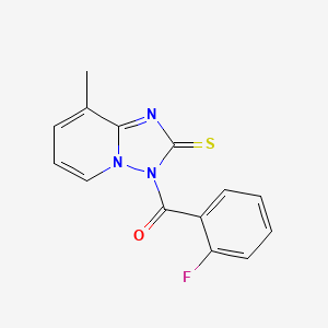 (2-Fluorophenyl)[8-methyl-2-thioxo[1,2,4]triazolo[1,5-A]pyridin-3(2H)-YL]methanone