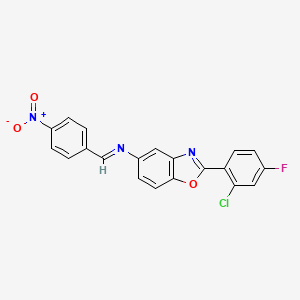 2-(2-chloro-4-fluorophenyl)-N-[(E)-(4-nitrophenyl)methylidene]-1,3-benzoxazol-5-amine