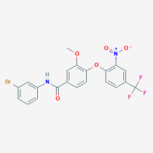 molecular formula C21H14BrF3N2O5 B11095361 N-(3-bromophenyl)-3-methoxy-4-[2-nitro-4-(trifluoromethyl)phenoxy]benzamide 