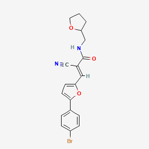 molecular formula C19H17BrN2O3 B11095386 (2E)-3-[5-(4-bromophenyl)furan-2-yl]-2-cyano-N-(tetrahydrofuran-2-ylmethyl)prop-2-enamide 