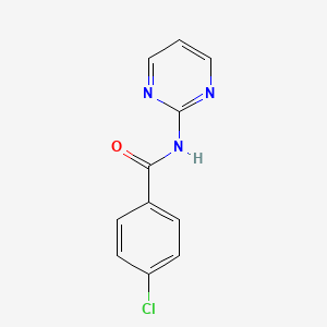 molecular formula C11H8ClN3O B11095416 4-chloro-N-(pyrimidin-2-yl)benzamide 