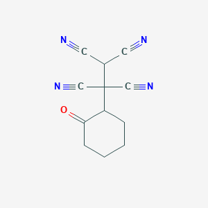 molecular formula C12H10N4O B11095423 1-(2-Oxocyclohexyl)ethane-1,1,2,2-tetracarbonitrile 