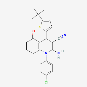 2-Amino-4-(5-tert-butylthiophen-2-yl)-1-(4-chlorophenyl)-5-oxo-1,4,5,6,7,8-hexahydroquinoline-3-carbonitrile