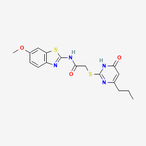 2-[(4-hydroxy-6-propylpyrimidin-2-yl)sulfanyl]-N-(6-methoxy-1,3-benzothiazol-2-yl)acetamide