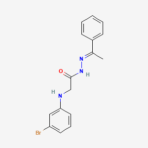 molecular formula C16H16BrN3O B11095476 2-[(3-Bromophenyl)amino]-N'-[(1E)-1-phenylethylidene]acetohydrazide 