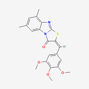 molecular formula C21H20N2O4S B11095535 (2E)-6,8-dimethyl-2-(3,4,5-trimethoxybenzylidene)[1,3]thiazolo[3,2-a]benzimidazol-3(2H)-one 