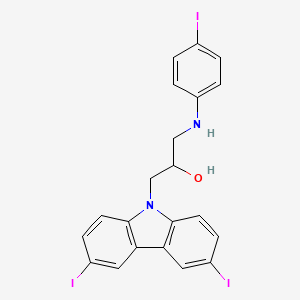 molecular formula C21H17I3N2O B11095586 1-(3,6-diiodo-9H-carbazol-9-yl)-3-[(4-iodophenyl)amino]propan-2-ol 