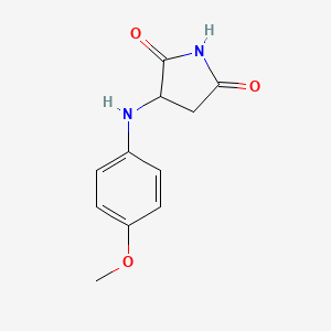 molecular formula C11H12N2O3 B11095593 3-(4-Methoxy-phenylamino)-pyrrolidine-2,5-dione 