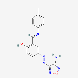 4-[(4-Amino-1,2,5-oxadiazol-3-yl)diazenyl]-2-{[(4-methylphenyl)imino]methyl}phenol