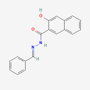 molecular formula C18H14N2O2 B11095612 3-hydroxy-N'-[(E)-phenylmethylidene]naphthalene-2-carbohydrazide 