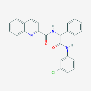 molecular formula C24H18ClN3O2 B11095620 N-{2-[(3-chlorophenyl)amino]-2-oxo-1-phenylethyl}quinoline-2-carboxamide 