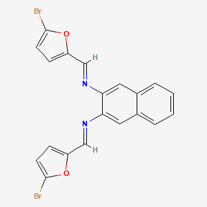 molecular formula C20H12Br2N2O2 B11095627 N,N'-bis[(E)-(5-bromofuran-2-yl)methylidene]naphthalene-2,3-diamine 